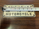 VTG Original 1963 Lynchburg VA Motorcycle License Plate 73 Harley Indian