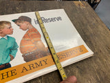 Vtg Strength Reserve Army Recruitment Poster 50's Norman Rockwell 11x21 Military