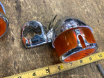 Vtg Front Turn Signals Handlebar mounts Harley OEM Shovelhead Yankee Ironhead FX