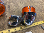 Vtg Front Turn Signals Handlebar mounts Harley OEM Shovelhead Yankee Ironhead FX