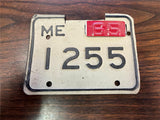VTG Original 1965 Maine Motorcycle License Plate 1255 Harley Indian front & Rear
