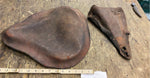 Vtg Leather Solo Seat Cover Indian sport scout WL Harley K model Old skool 40's?