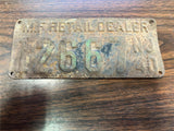 VTG Original 1940 M.F. Retail Dealer New Jersey License Plate 12667 Fuel gasolin