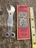 Vtg 40's APEX KEEN EDGE Combo Glass Cutter Knife Scissor Sharpener Tools Box!