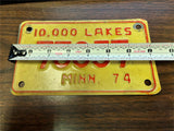 VTG Original 1974 Minnesota Motorcycle License Plate 73057 Harley Indian