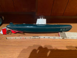 MARUSAN SSN-571 NAUTILUS SUBMARINE Wind up Tin Toy 1950's JAPAN battery op Vtg!