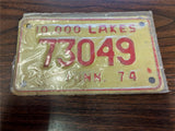 VTG Original 1974 Minnesota Motorcycle License Plate 73049 Harley Indian NIB