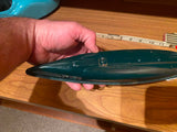 MARUSAN SSN-571 NAUTILUS SUBMARINE Wind up Tin Toy 1950's JAPAN battery op Vtg!