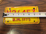 Vtg Original 1975 New Mexico Motorcycle License Plate M26453 Harley Indian