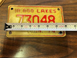 Vtg Original 1974 Minnesota Motorcycle License Plate 73048 Harley Indian