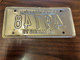 Vtg Original 1978 Illinois Motorcycle License Plate 49748 Harley Indian