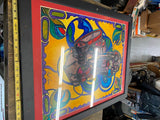 Vtg Psycadelic Painting Norton Motor Engine Motorcycle British Manx Single Racer