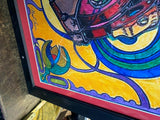 Vtg Psycadelic Painting Norton Motor Engine Motorcycle British Manx Single Racer