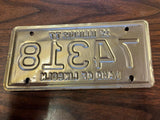 Vtg Original 1977 Illinois Motorcycle License Plate 74318 Harley Indian