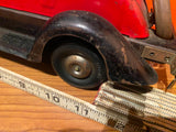 Vtg 1930's Girard Hoge Fire Chief Siren Coupe Wind-up Pressed Tin Toy Car Antiqu