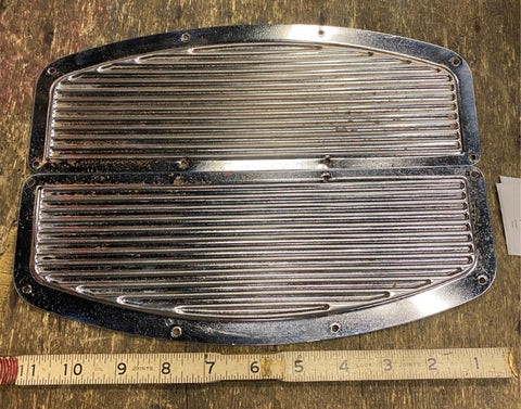 NOS Floorboard Inserts Covers Pads Harley Shovelhead FLH Chrome Vtg Acc OEM Glid