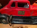 Vtg 1930's Girard Hoge Fire Chief Siren Coupe Wind-up Pressed Tin Toy Car Antiqu