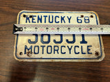 Vtg Original 1969 Kentucky Motorcycle License Plate 38951 Harley Indian