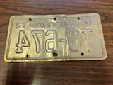 Vtg Original 1972 Colorado Motorcycle License Plate TG-674 Harley Indian
