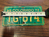 Vtg Original 1972 Colorado Motorcycle License Plate TG-674 Harley Indian
