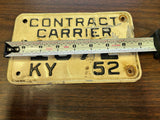Vtg Original 1952 Kentucky Contract Carrier License Plate 1972 Rare