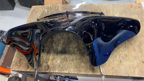 Memphis Shades Fairing W mounts Wind Shield Harley Road King FLHR Detachable