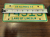 Vtg Original 1977 Illinois Motorcycle License Plate 74319 Harley Indian