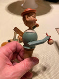 Vintage German Hand Carved Wood Wooden Wine Whiskey Bottle Stoppers Mechanical