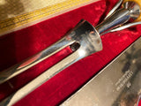 Cutlass Leppington Sheffield England 3 PC Vtg Cutlery Carving Set Display Box!