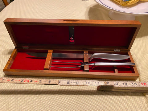 Vtg Gerber Legendary Blades Carving Set Knife Fork Balmung Siegfried Display Box