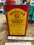 Vtg WATKINS ROACH ANT SPRAY Can Tin Collectible Graphics with hand Pump