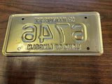 Vtg Original 1977 Illinois Motorcycle License Plate 6746 Harley Indian 4 letter