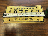 Vtg Original 1978 Illinois Motorcycle License Plate 187567 Harley Indian