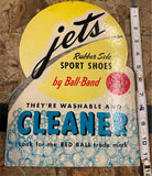 Vtg 50's advertising sign Red Ball Jets rubber-soled sport shoes Ball Band Store