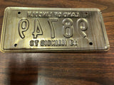 Vtg Original 1978 Illinois Motorcycle License Plate 98749 Harley Indian