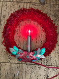 Pair 30's Vtg Royal Electric Wreath Red Sparkling Light Antique Christmas dEcor!