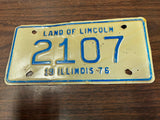 Vtg Original 1976 Illinois Motorcycle License Plate 2107 Harley Indian 4 Digit