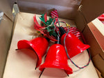 Vtg 60's Gemlites Plastic Christmas Jingle Bells Lights Cluster Wall DEcor Box!