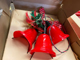 Vtg 60's Gemlites Plastic Christmas Jingle Bells Lights Cluster Wall DEcor Box!