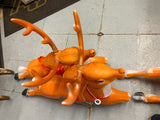 Santa Claus Sleigh 4 Reindeer Christmas Blow Mold Yard Decor Collectible Display
