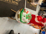 Santa Claus Sleigh 4 Reindeer Christmas Blow Mold Yard Decor Collectible Display