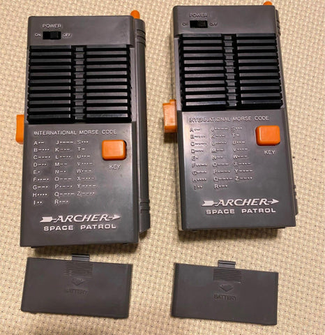 Vtg Archer Space Patrol Walkie Talkie Morse Code Toy Two Way Radio Work! Electro