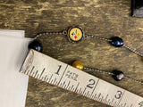 Necklace Steelers NFL Football Black Gold Pgh Pittsburg Pendant Orig Box !