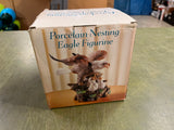 Vintage Birds Of Prey Porcelain Nesting Eagle Figurine Babies In Box