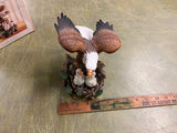 Vintage Birds Of Prey Porcelain Nesting Eagle Figurine Babies In Box