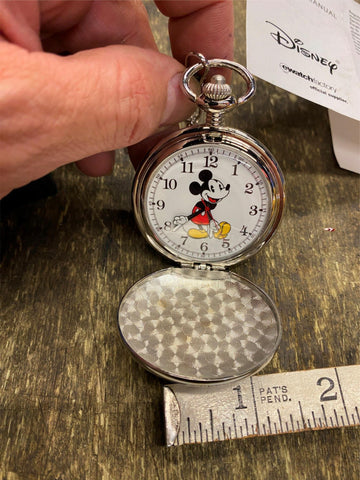 Disney Mickey Mouse Adult Pocketwatch Analog Quartz Watch Ewatch factory New!