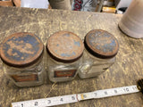 30's Antique STANDARD MOTOR PRODUCTS Parts Jars Auto Truck Embossed Vtg OIl Lot
