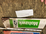 Vtg MOHAWK Display Tire Rack Tin Sign Auto Truck Oil Gas Indian Advertising Cave