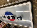 Vtg 60's Pepsi Cola Soda Sign Light 25x12 3d Cooler Advertising Pop Collector!