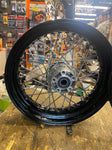 Front Rear Spoke Wheel Harley Dyna Street Bob super Glide 4.50x17 2.50x19 Black